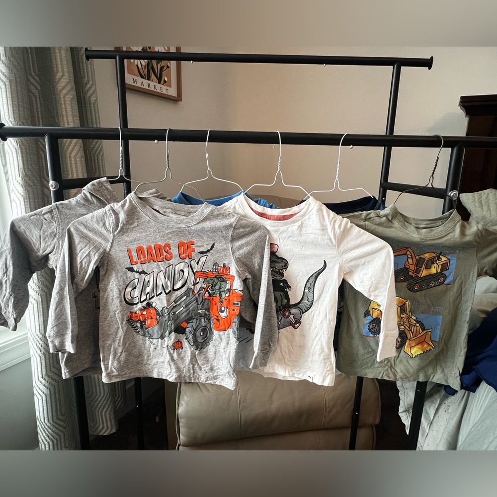 Lot of 6 toddler boy long sleeve graphic tees